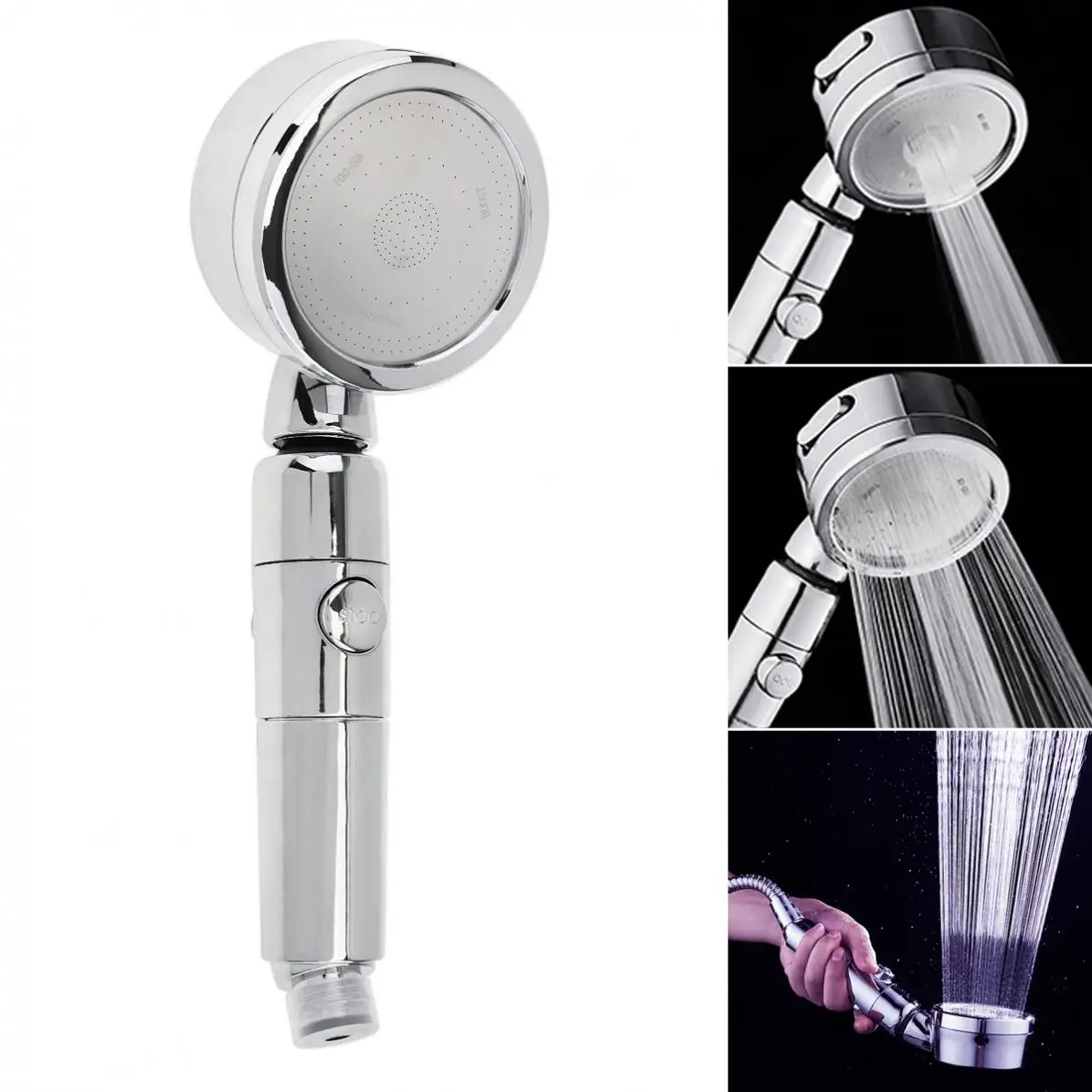 DIY & Tools Shower Head Silvery Increased Pressure Universal Handheld