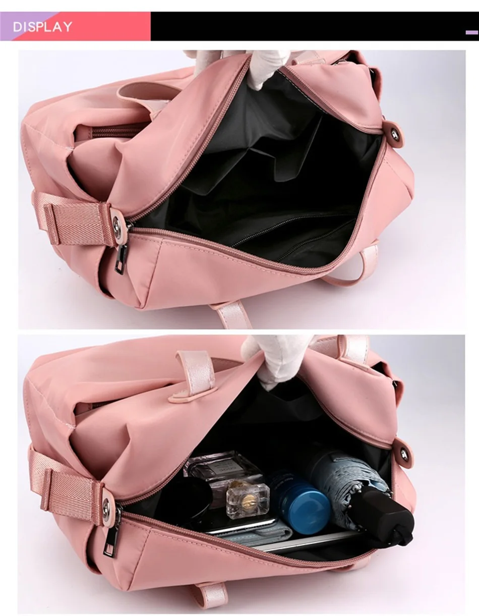 Outdoor Leisure Fashion Female Bag New Trend Fashion Simple Portable Single Shoulder Bag Waterproof Solid Color Nylon Female Bag