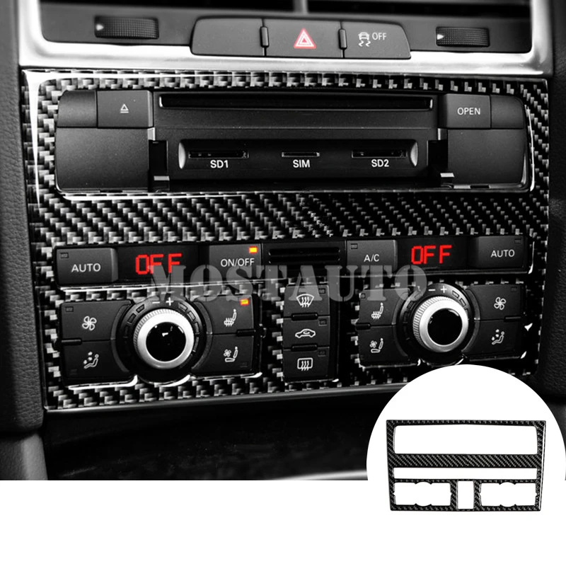 Для Audi Q7 углеродное волокно центральной консоли CD& AC декоративный кожух 2008- 1 шт