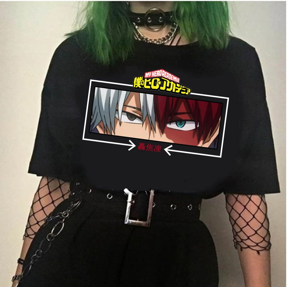 Camiseta de My Hero Academia para hombres y mujeres, camisa de Anime japonés, Shoto Todoroki, ojos, Manga, ropa de camiseta