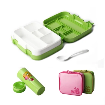 

Cartoon Lunch Box With Water Bottle and Bag Microwave Leakproof Lunch Box for Kid Children Student Portable Bento Box