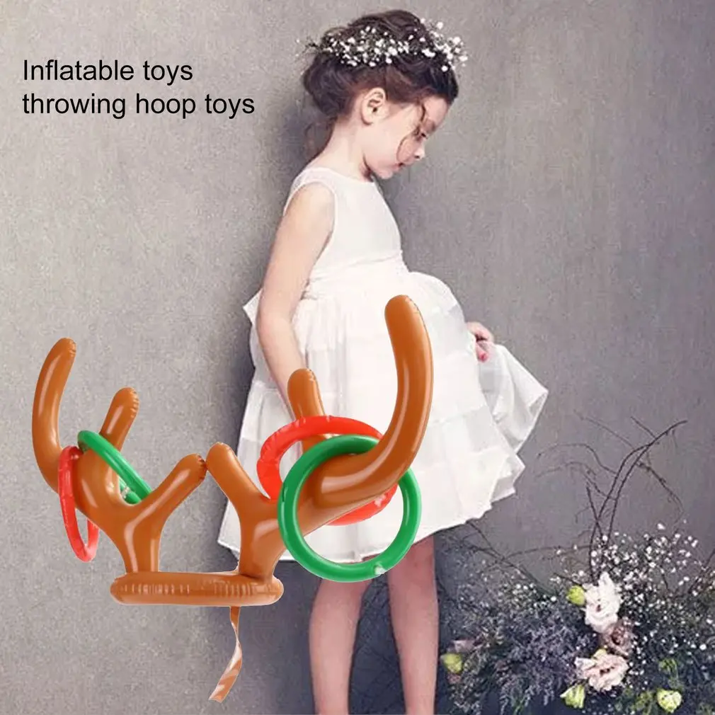 Inflatable Antler Headband Toy Animal Head Ring Throwing Circle Toy Tools For Outdoor Funny Playing Gifts Decor Accessories