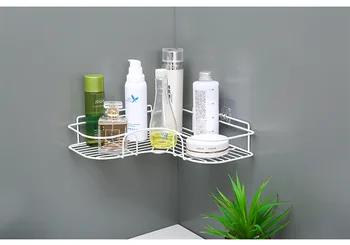 

Shower Room No punching Place items around corners Toilet shelf Iron frame at corner Tripod Storage rack for iron products