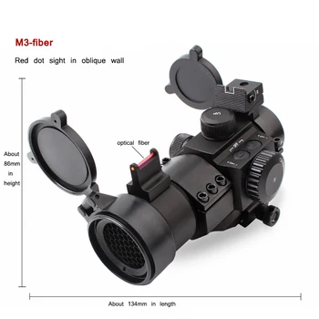 

Riflescope M3 fiber optic red dot holographic sight with red and green dot sight 20mm guide rail optical sight tactical hunting