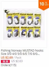 80 Mustad Fresh Water Fishing Hooks Display Packs Ref 37361 Size 3/0
