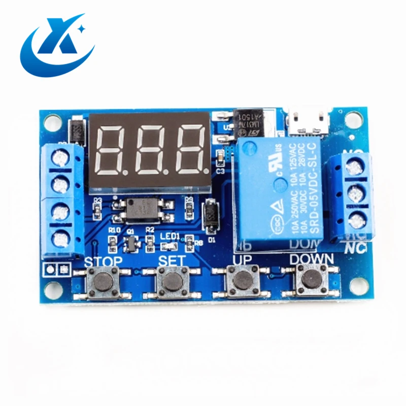 DC 5V 12V 24V LED Light Digital Time Delay Relay Trigger Cycle Timer Switch Circuit Board Timing Control Module DIY | Компьютеры и