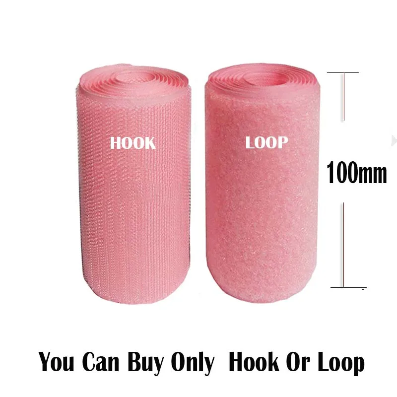 10CM Width pink No Adhesive Hook Loop Fastener Tape Sewing Magic Sticker Strap Couture Strip Clothing Pink | Дом и сад