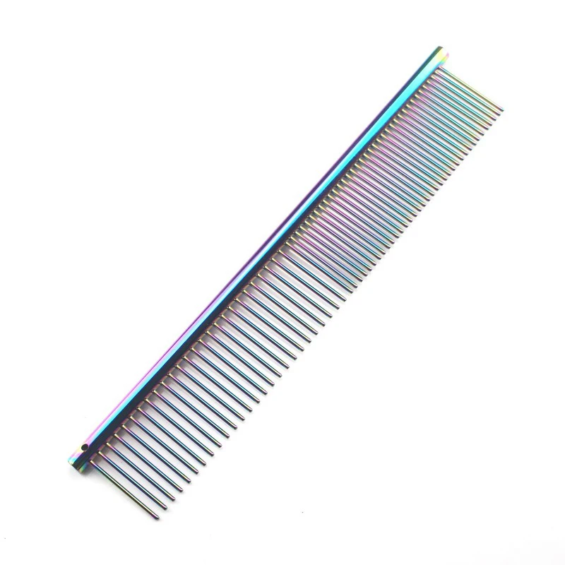 Colorful Piano Paint Professional Anti-Corrosion Grooming Comb For Dogs Cats Tapered