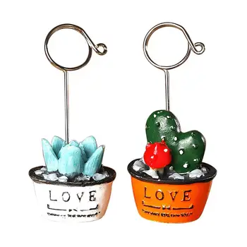 

2PCS Wooden Cartoon Photo Holders Menu Clips for Banquet Party