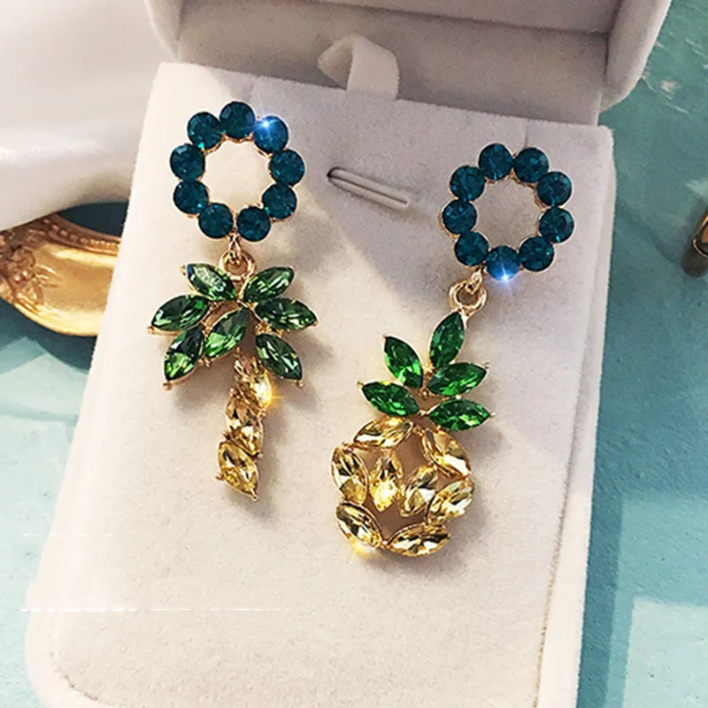 Новые модные ювелирные изделия, длинные золотые серьги в форме ананаса для женщин, подарки для сережек, серьги с кисточками - Окраска металла: VERMEIL