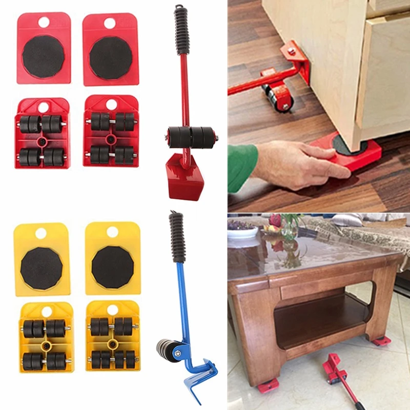 Furniture Lifter Easy Moving Sliders 5Pcs Mover Tool Set Moving Lifting Tool@O