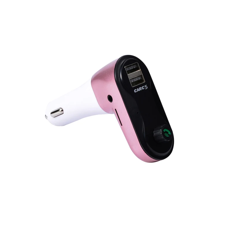 Rose Gold DHKEJI C5 прикуриватель Автомобильный MP3-плеер hands-free беспроводной Bluetooth fm-передатчик ЖК-экран USB TF карта Поддержка зарядного устройства - Формат цифровых медиаданных: Rose Gold