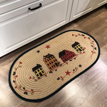 

Handmade Nature Pastoral Weaving Flax Area Rugs Home Decorative Carpets area rugs for home living room alfombras de bano rojas