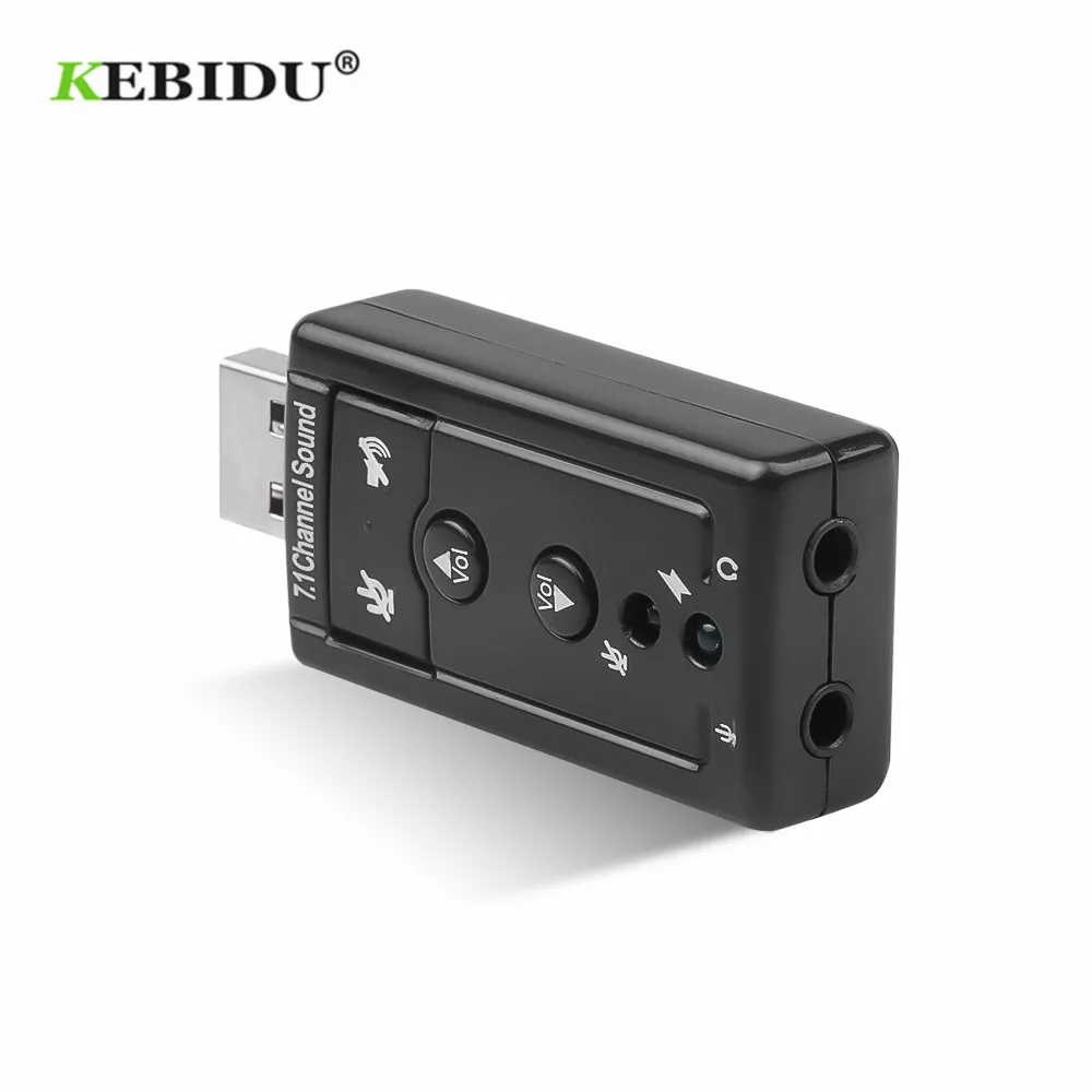 KEBIDU внешний USB Виртуальный канал 7 1 3D Динамик Аудио Звуковая карта Микрофон