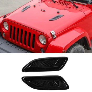 

Car Exterior Hood Air Vent Outlet Wing Decorative Trim Cover for Jeep Wrangler JK 2007-2017 2Pcs
