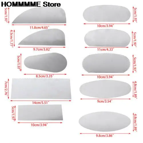 10PCS Pottery Clay Steel Scraper for Polymer Clay Scraper Pottery Tools Steel Serrated Cutter Ceramic Tools