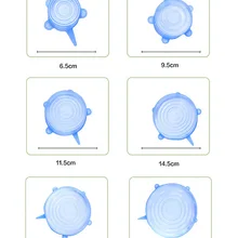 Кухонные принадлежности гаджеты силиконовая крышка для миски с едой 6 шт./компл. стрейч универсальная чаша кастрюля для хранения фруктов овощей кухонный инструмент