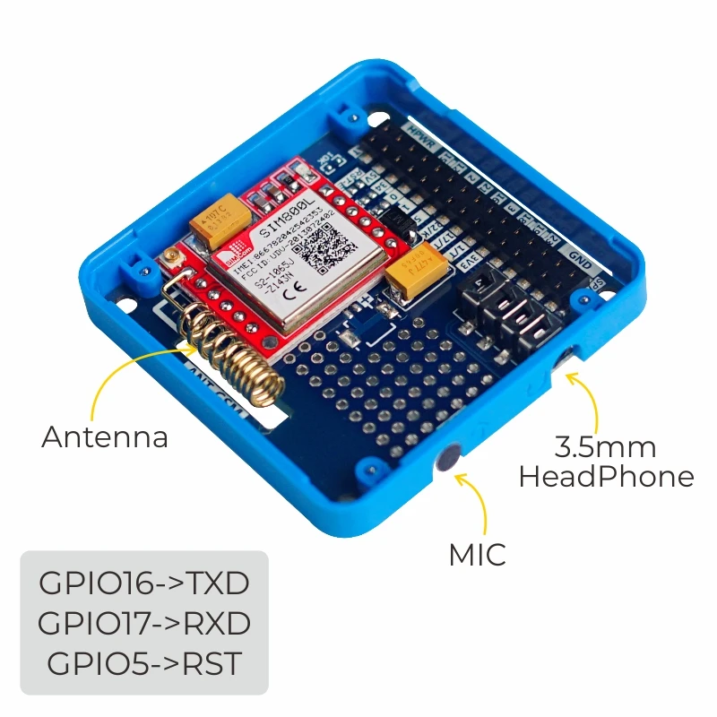 M5Stack Official In Stock GSM Module SIM800L Stackable IoT Development Board for Arduino ESP32 with MIC 3 5mm Headphone Jack