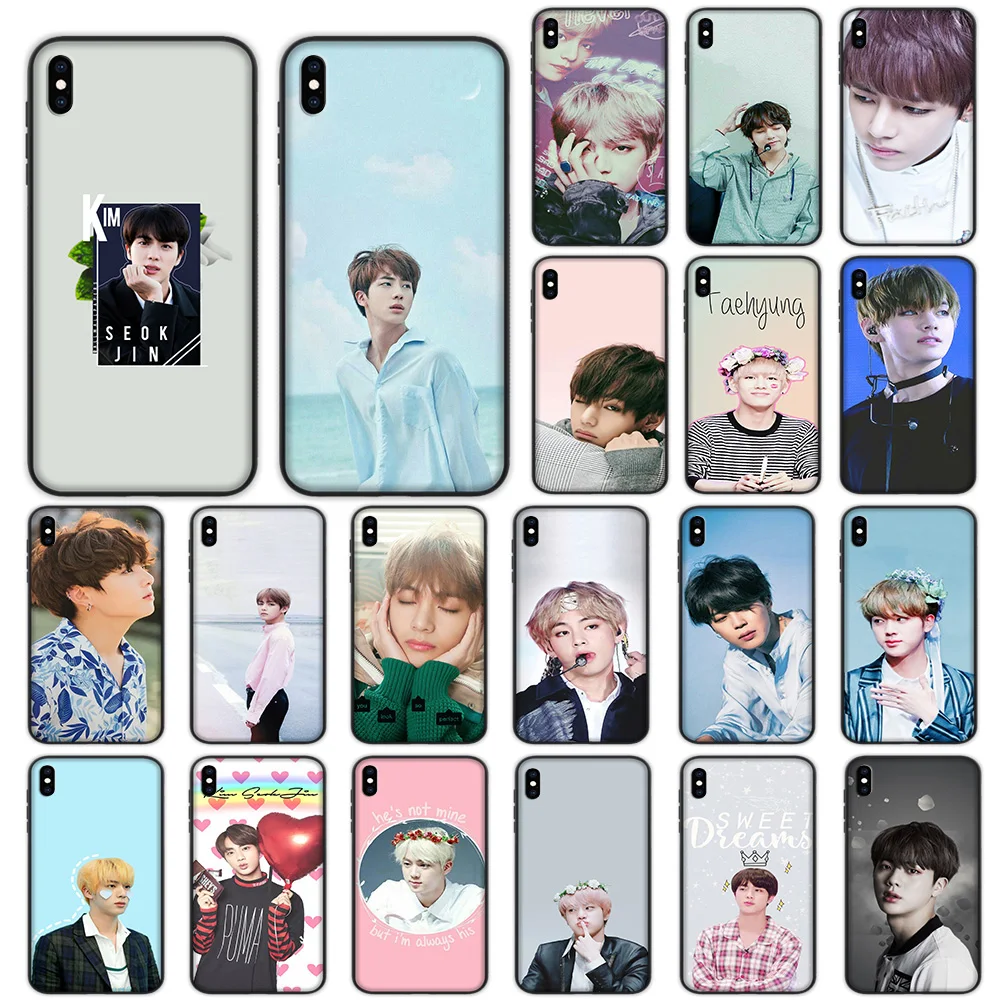 

Kim Seok Jin Tae Hyung V Soft Case for iPhone XS Max XR X 7 8 6 6S Plus 5 5S SE Cover