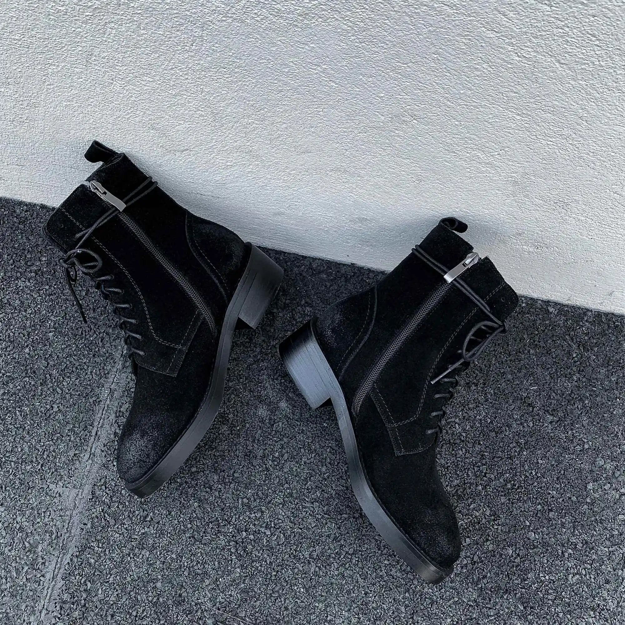 Lenkisen/Винтажные мотоциклетные ботинки на шнуровке; классические зимние теплые женские ботильоны из натуральной кожи с круглым носком на
