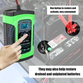 

Full Automatic Car Battery Charger 12V 6A Car Charger Intelligent Fast Power Charging Wet Dry Lead Acid Digital LCD Display