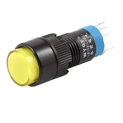 

AC 110-380V Self-locking Yellow Round Head Panel Mount Push Button Switch
