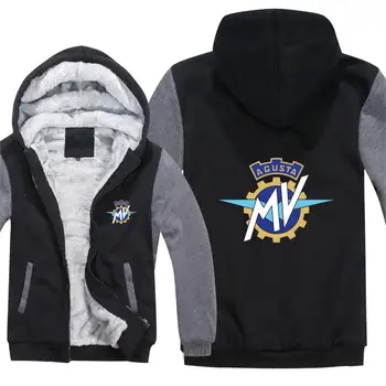 

MV Agusta Hoodies Winter Men Fashion Wool Liner Jacket MV Agusta Motorcycle Sweatshirts Men Coat
