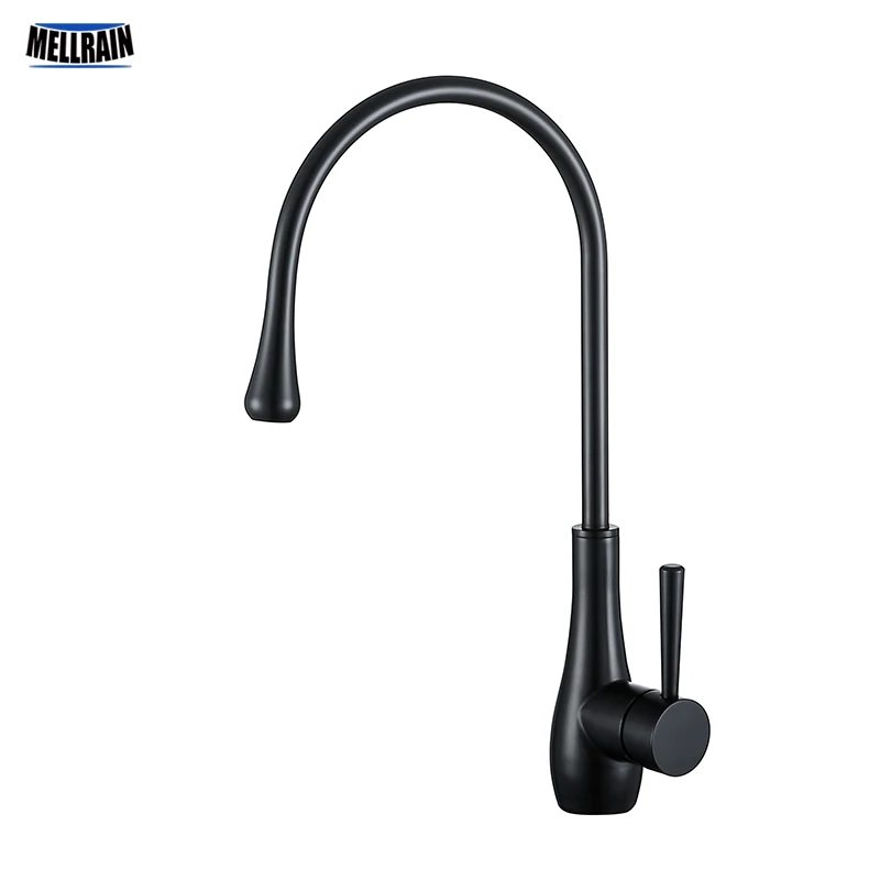 

Water Drop Style Kitchen Faucet Black Single Handle 360 Rotation Sink Water Mixer Tap Antique Hot & Cold Faucet