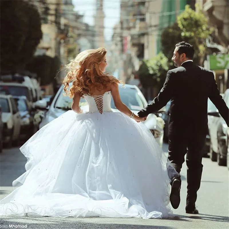 Robe De Mariage романтическое милое платье с кристаллами, на шнуровке, распродажа онлайн, свадебное платье, длинный хвост, платья для матери невесты