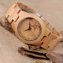

BOBO BIRD Couple Wristwatch Bamboo Wooden relogio feminino Deer with Wood Strap Quartz Ladies Custom Logo Dropshippping