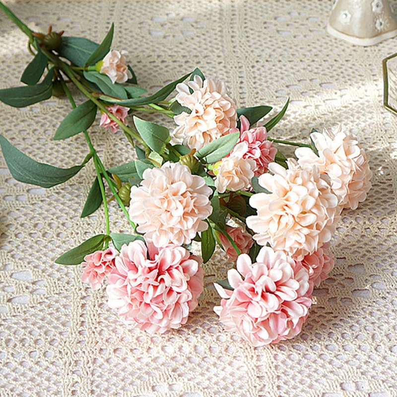 韓国のファンシーなカモミールクラバムボール人工花結婚式の家の装飾リビングルームの写真アクセサリーデコフープ 造花 ドライフラワー Aliexpress