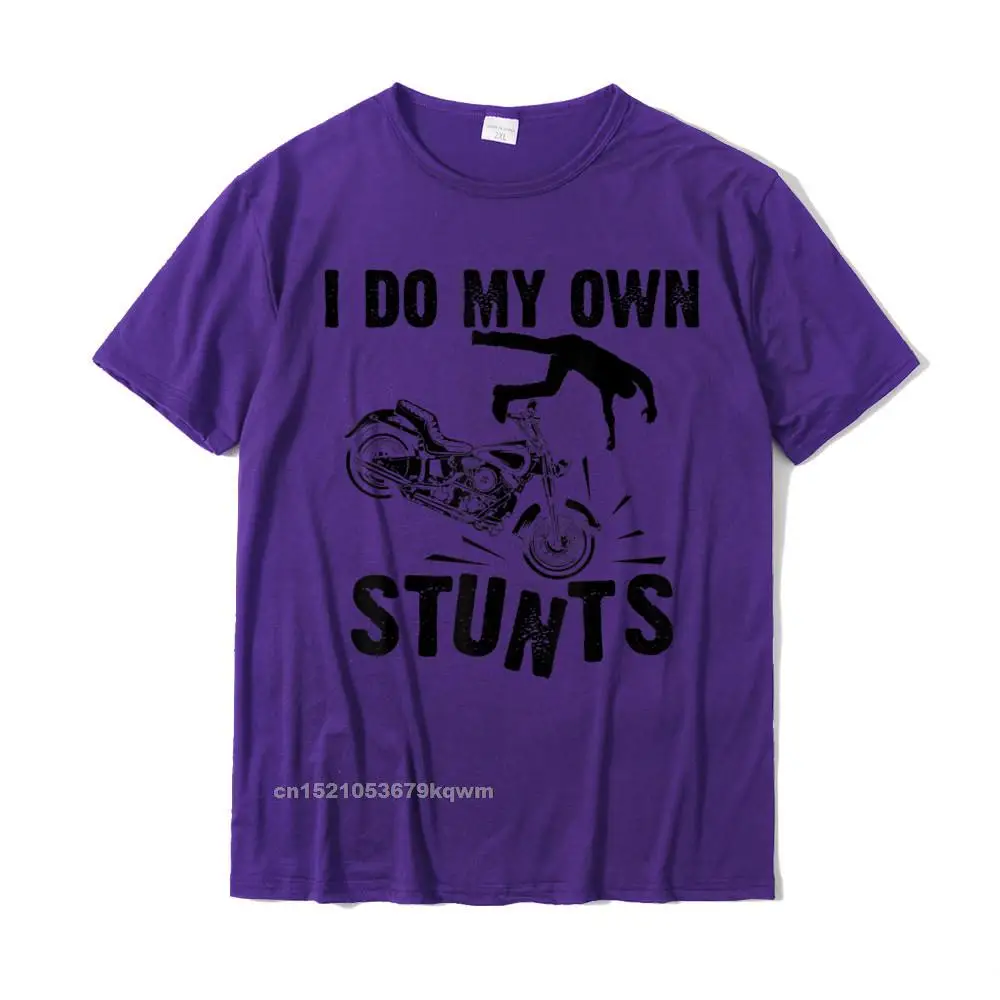 Crew Neck Family 100% Cotton Men T Shirts 3D Printed Short Sleeve Tops T Shirt Retro comfortable T Shirt Wholesale Funny I Do My Own Stunts Cool Motorcycle Gift For Men Women T-Shirt__4407 purple