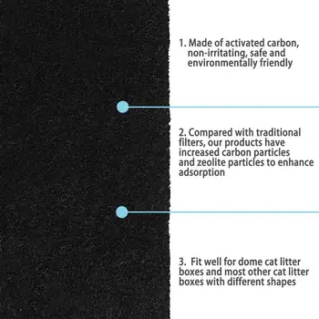 

8PCS Carbon Filters Sponge Nontoxic Litter Boxes Filters Cotton For Cat Litter Boxes Odor Control Deodorization