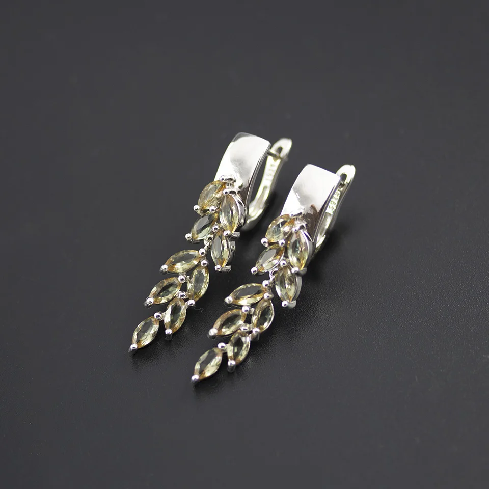 Bolai color change zultanite leaf jewelry sets 925 sterling silver created diaspore dangle earrings ring gemstone women's 2019
