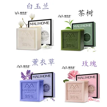 

Magic Li Homes Essential Oil Exfoliation Handmade Soap Rose Lavender Green Tea Magnolia Mild Oil-control Face-wash Bath Dual Pur