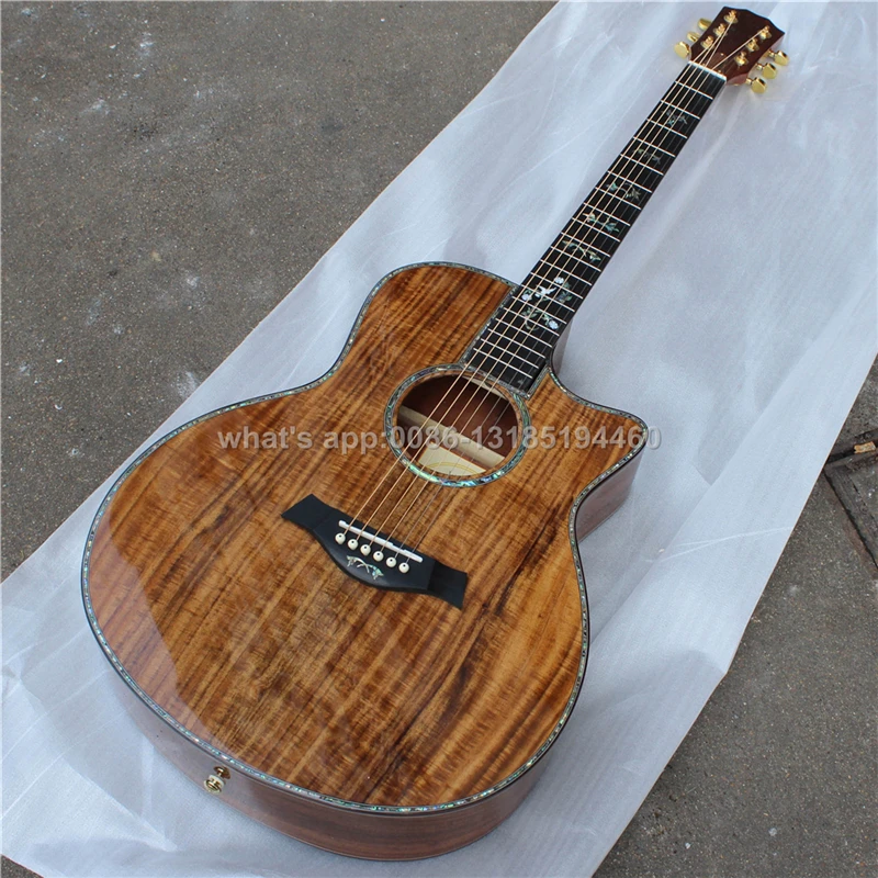 

916 style koa wood GA cut way handcraft acoustic guitars, guitar acoustic, acoustic electric guitars