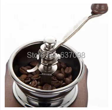 Fxunshi MD-802 household cafe maker machine hand coffee home wooden vintage mill manual coffee bean grinder grind powder