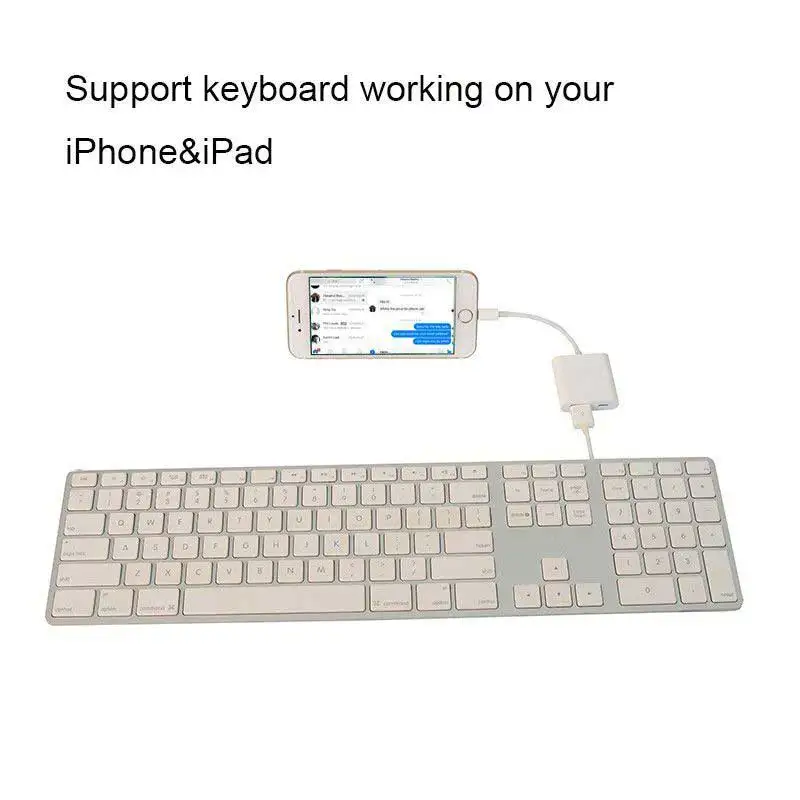Адаптер для камеры Lightning/USB для iphone MIDI с поддержкой зарядки IOS11 подходит для iphone X 8 8 plus 7 Plus