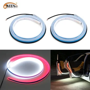 

OKEEN 2x Car Door Opening Warning Led Strip Light Flashing Flowing Signal Lamp Waterproof Auto Anti-collision Safety Accessories