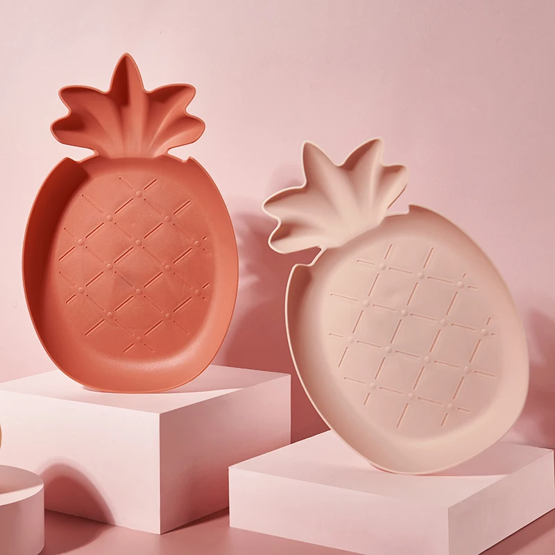 

Creative Plastic Fruit Plate Cute Pineapple Shape Candy Snack Plate Children Breakfast Dish Christmas Storage Tray Home Supplies