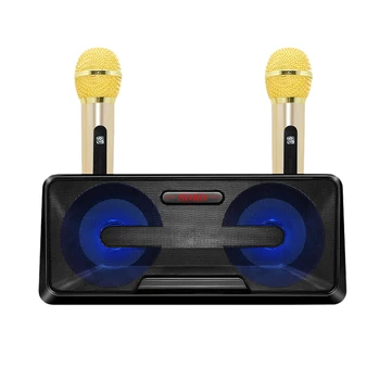 

Portable Double Speaker Wireless Microphone Live Stream Karaoke Set Karaoke Players Home Audio & Video- Black