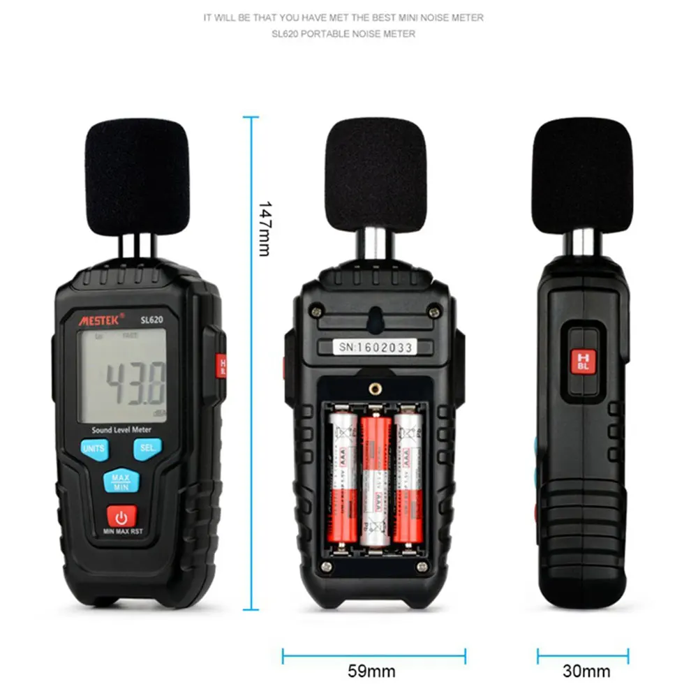 MESTEK децибел измеритель уровня звука регистратор 30-135дб Измерение шума Измеритель Уровня Звука детектор диагностический инструмент SL620