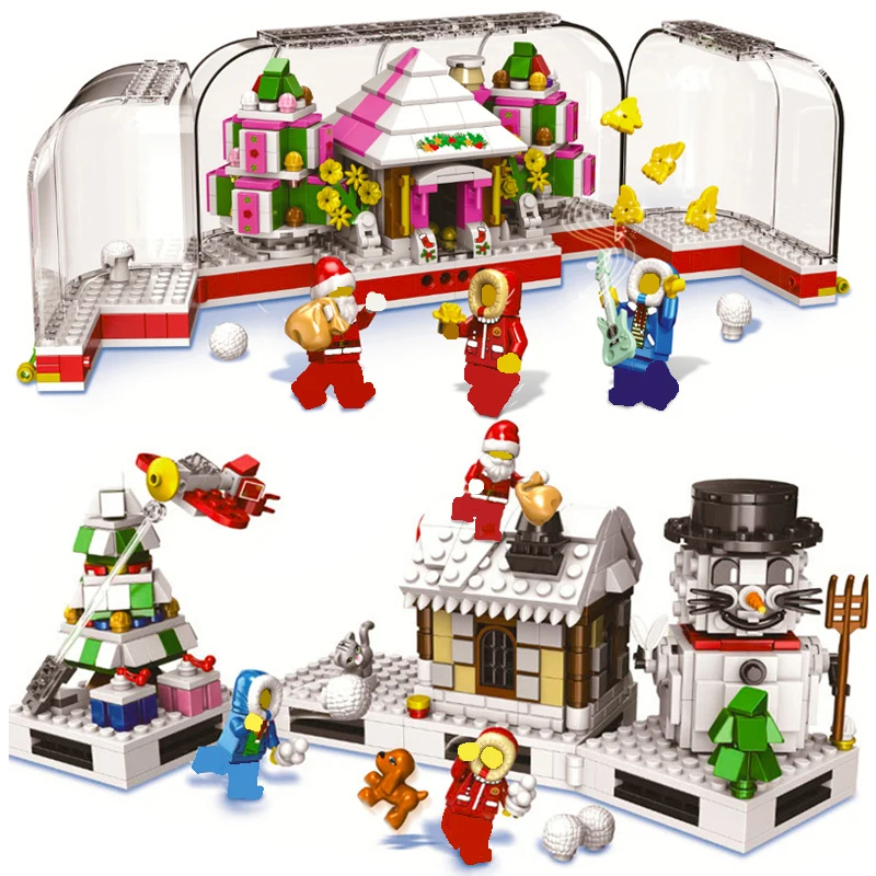 

2019 Christmas Series Santa Claus Village Train Compatible With LegoINGLYs Model Building Blocks Bricks Toys Gifts For Kids
