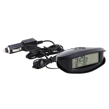 

LED Car Clock 12/24-Hour Thermometer Car Inside Outside Temperature Meter Digital Battery Voltage Monitor DC 9~18V Voltmeter