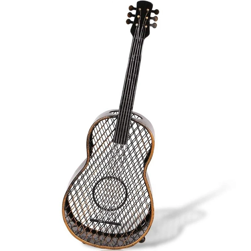 

Metal Sculpture Guitar Wine Cork Container Guitar Wine Cork Container Vintage Home Decoration