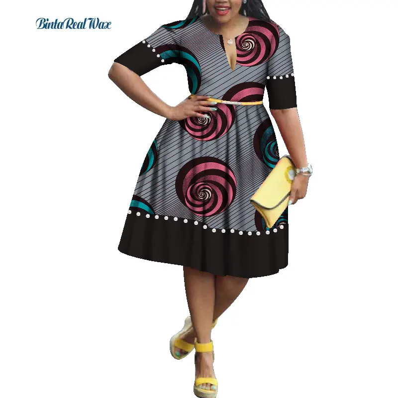 Повседневное платье Bazin Riche с имитацией жемчуга в стиле пэчворк, Драпированное платье, африканские платья с принтом для женщин, традиционная африканская одежда WY1718 - Цвет: 2