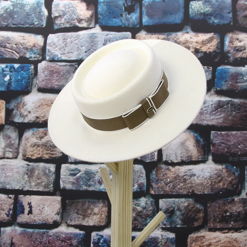 GEMVIE широкополый шерсть войлочная одежда свиной пирог белая шляпа для женщин/мужчин осень зима джаз шляпа