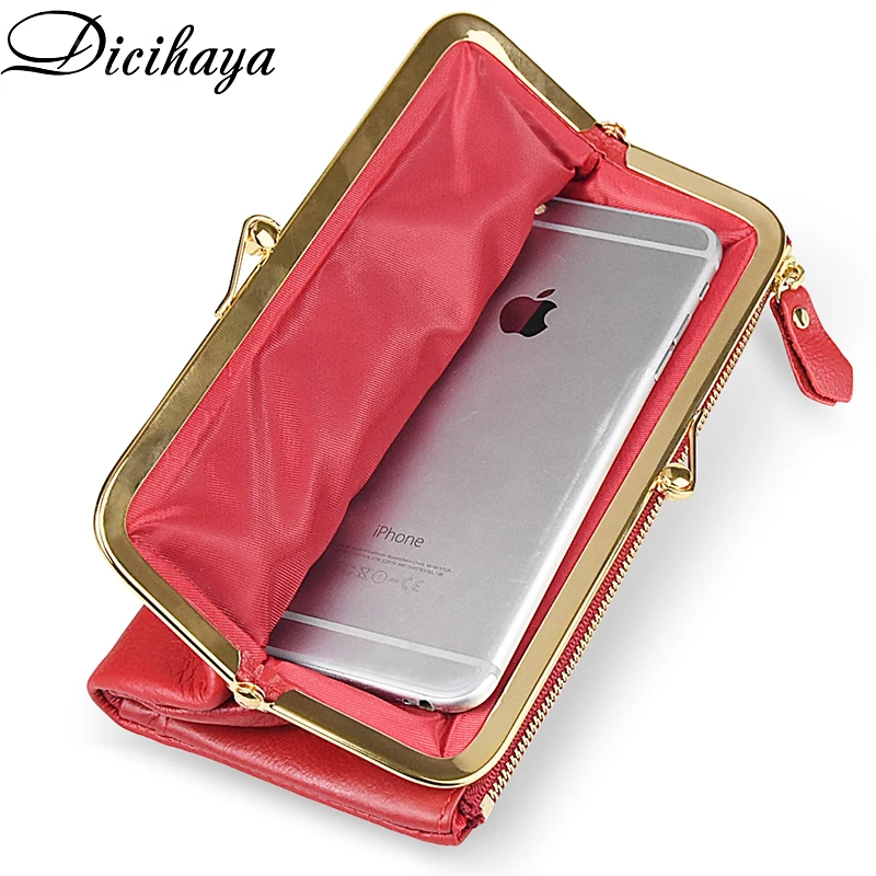DICIHAYA Women's Wallets Cow Leather Long Cowhide Multiple Cards Holder Portomonee Clutch Female Purse Standard Wallets Girls