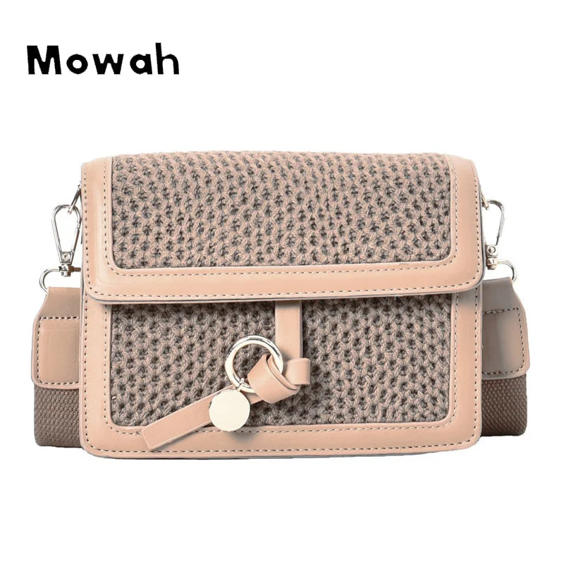 Mowah Wool Woven Women Bag Korean Style Shoulder Autumn and Winter Crossbody Small Square Handmade Bags BIW438 PM49 |
