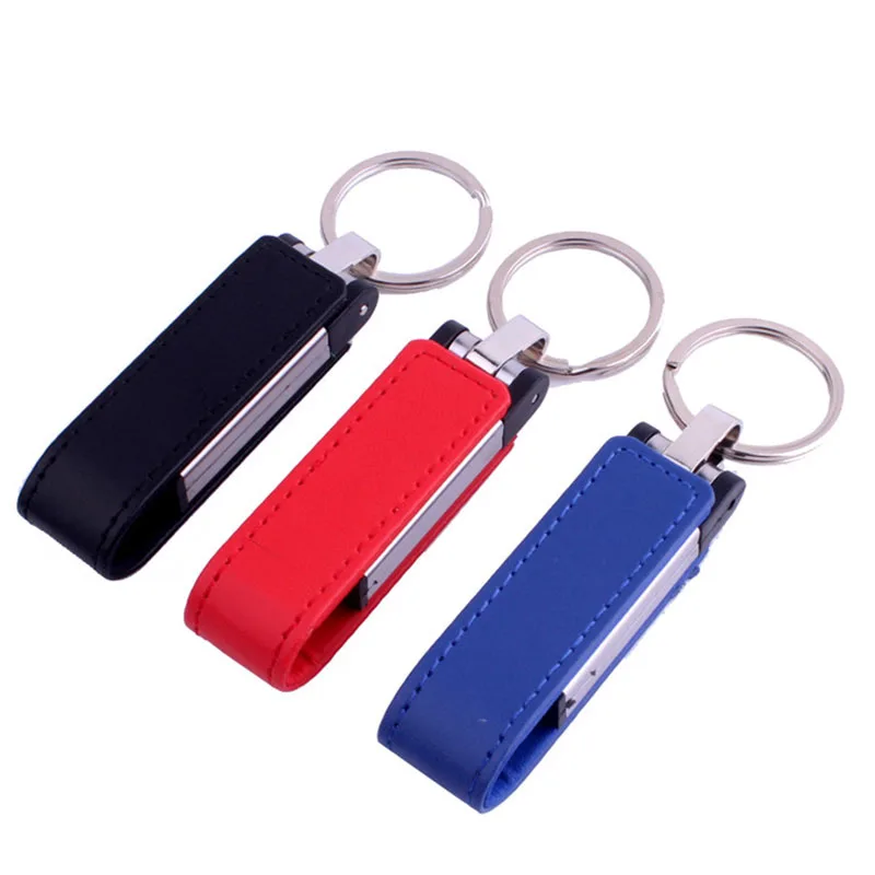 SHANDIAN металлический USB флеш накопитель кожаный и брелок модный Флешка 4 ГБ 8 16 32 64 Гб